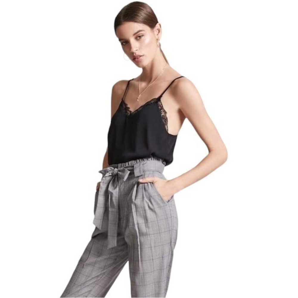 Women’s Paperbag Grey Front Tie Pants
